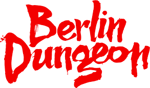 Rotes Logo des Berlin Dungeon mit handschriftlicher Schriftart auf weißem Hintergrund.